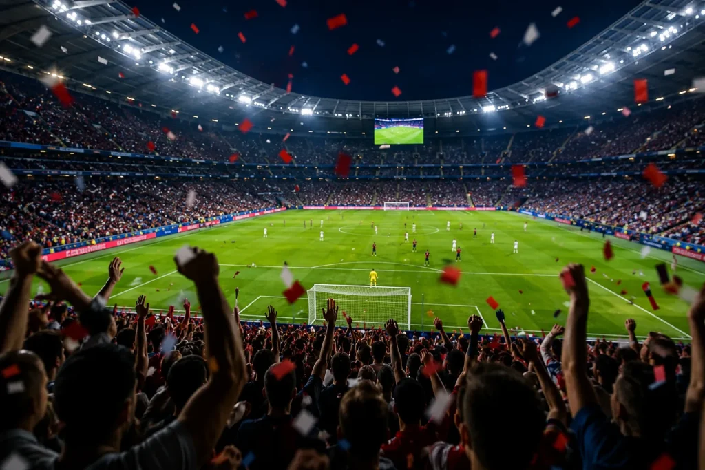 world cup live score Exciting night match at packed stadium